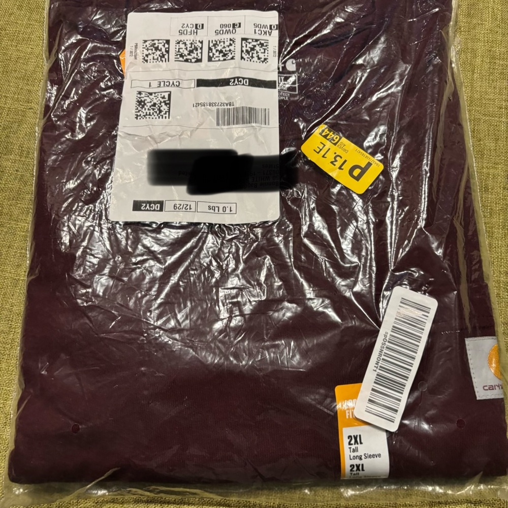 Carhartt Dark Red Long Sleeve Shirt